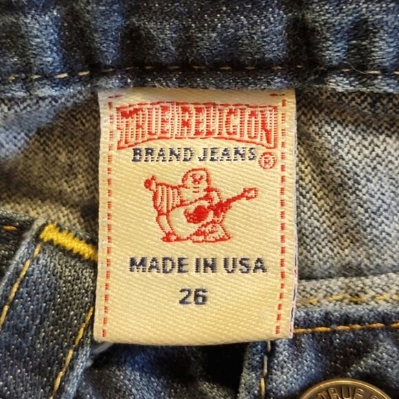 True Religion Billy Straight Leg Jeans Vintage 2008 Made in USA Y2K Leather 26 - Picture 12 of 15